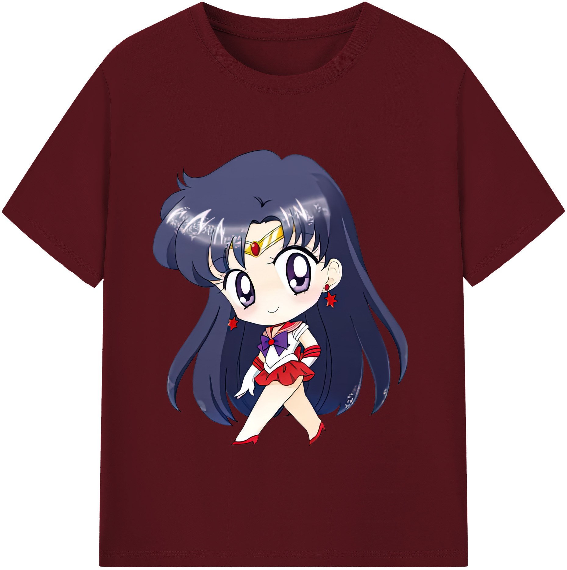 （画像用） 美少女戦士セーラームーン 火野レイ ひの レイ Sailor Moon Hino Rei （セーラーマーズ,Sailor Mars） 綿100％半袖Tシャツ（フロントプリント）